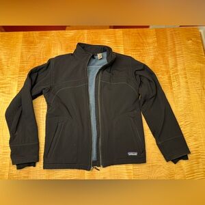 Patagonia Black Jacket with blue fleece lining. Men’s size Small.